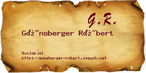 Günsberger Róbert névjegykártya