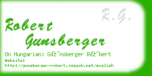 robert gunsberger business card